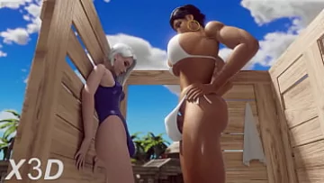 Play 3d هنتاي الإباحية آش وفرح الشرج Creampie العربد