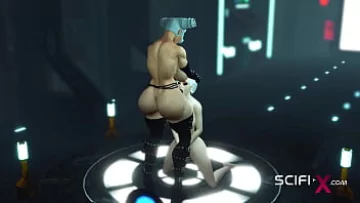 Play 3d خنثي يهيمن حلق كس فاتنة في مكثفة Doggystyle وعك